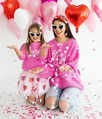 Sweet Wink Little/Big Girls Long Sleeve Love Oversized Yarn-Knit Sweater