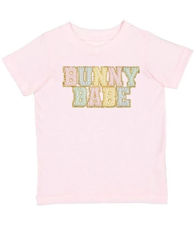 Sweet Wink Little/Big Girls Short Sleeve Easter Bunny Babe Patch Easter T-Shirt
