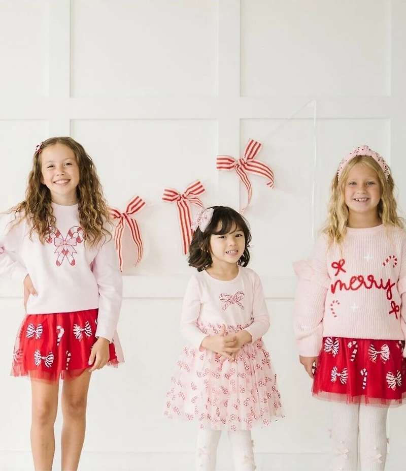 Sweet Wink Little/Big Girls Candy Cane Coquette Sequin Christmas Tutu