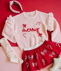 Sweet Wink Little/Big Girls Candy Cane Coquette Sequin Christmas Tutu
