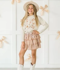 Sweet Wink Little/Big Girls Gingham-Printed Tutu Skirt
