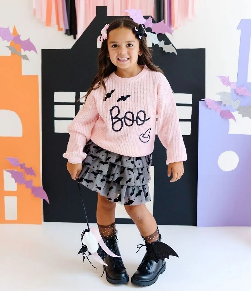 Sweet Wink Little/Big Girls Halloween-Themed Flocked Velvet Tutu Skirt