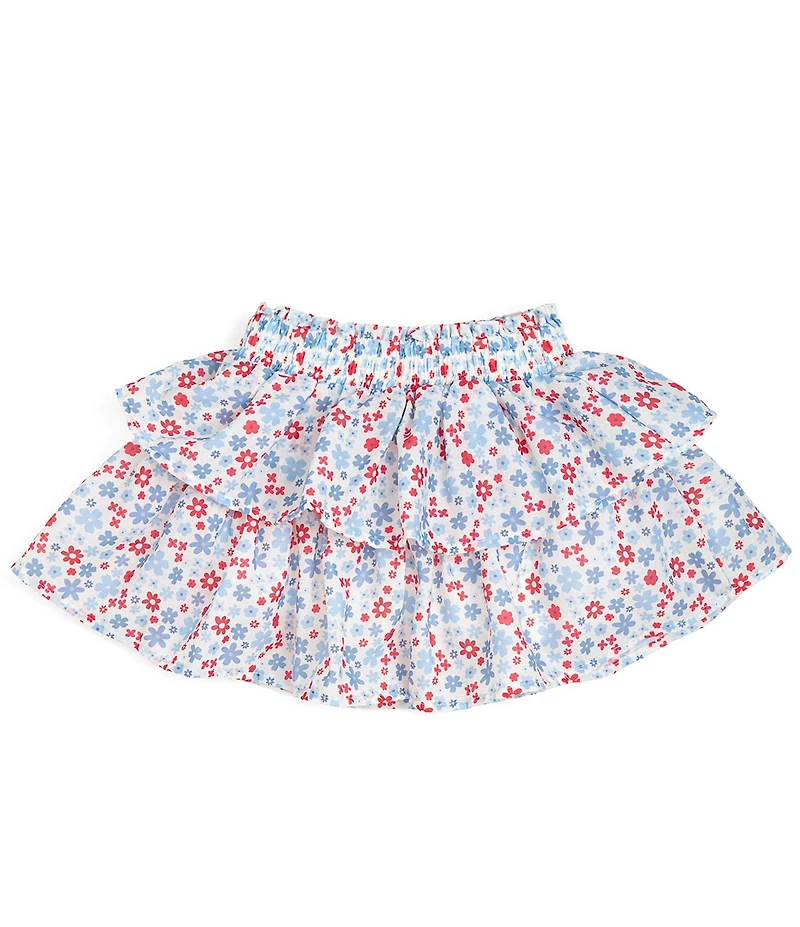 Sweet Wink Little/Big Girls Patriotic Americana Floral Skort