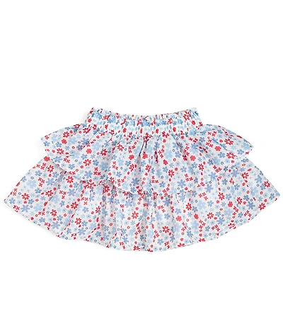 Sweet Wink Little/Big Girls Patriotic Americana Floral Skort