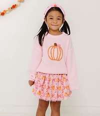 Sweet Wink Little/Big Girls Pumpkin Trellis Tutu Skirt