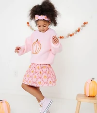 Sweet Wink Little/Big Girls Pumpkin Trellis Tutu Skirt