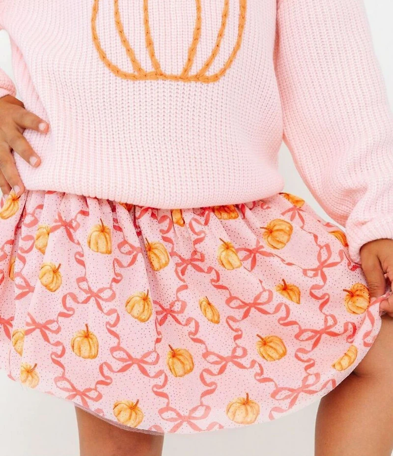 Sweet Wink Little/Big Girls Pumpkin Trellis Tutu Skirt