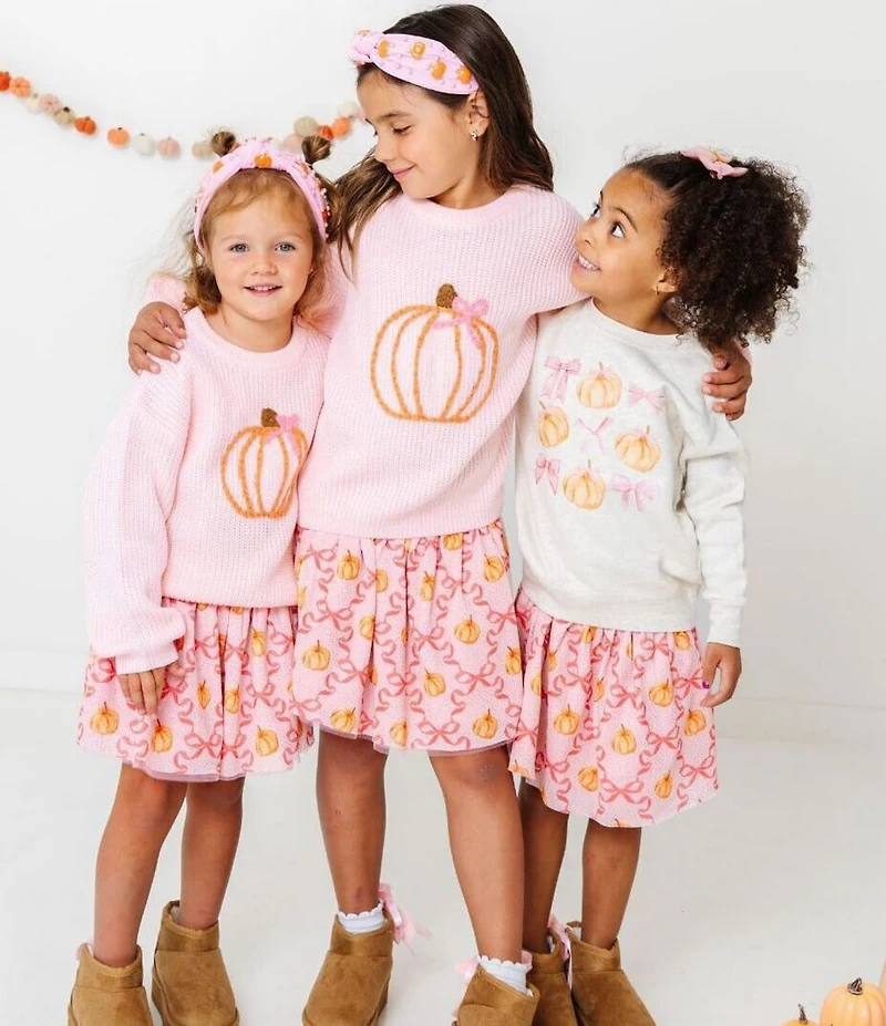 Sweet Wink Little/Big Girls Pumpkin Trellis Tutu Skirt