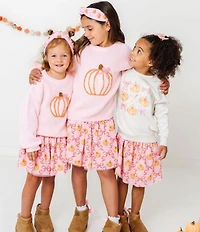 Sweet Wink Little/Big Girls Pumpkin Trellis Tutu Skirt