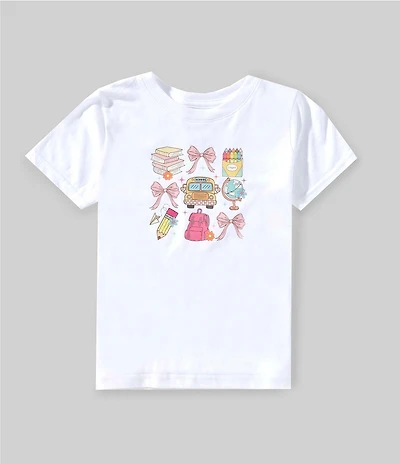 Sweet Wink Little/Big Girls Short Sleeve Coquette School Doodle T-Shirt