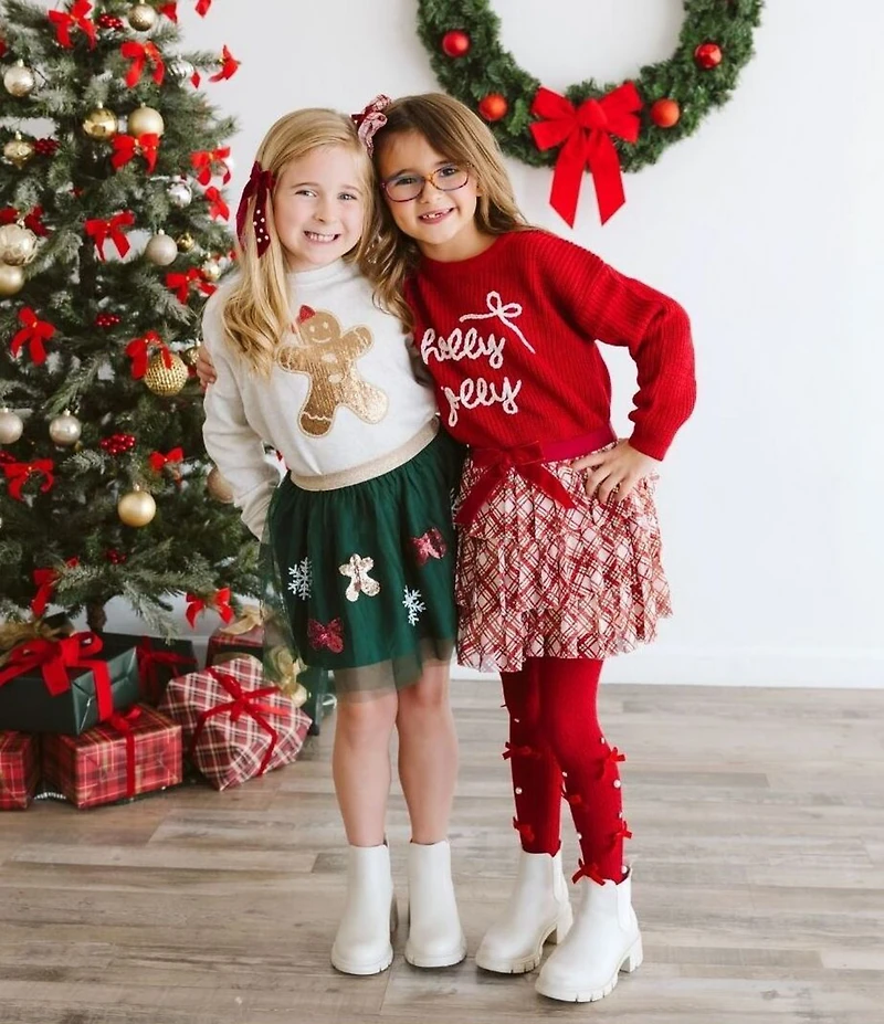 Sweet Wink Little/Big Girls X-Mas Plaid Bow Tutu