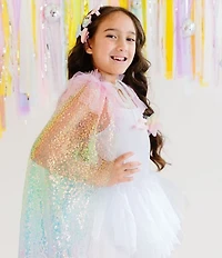 Sweet Wink Rainbow Sequin-Embellished Dress-Up Cape