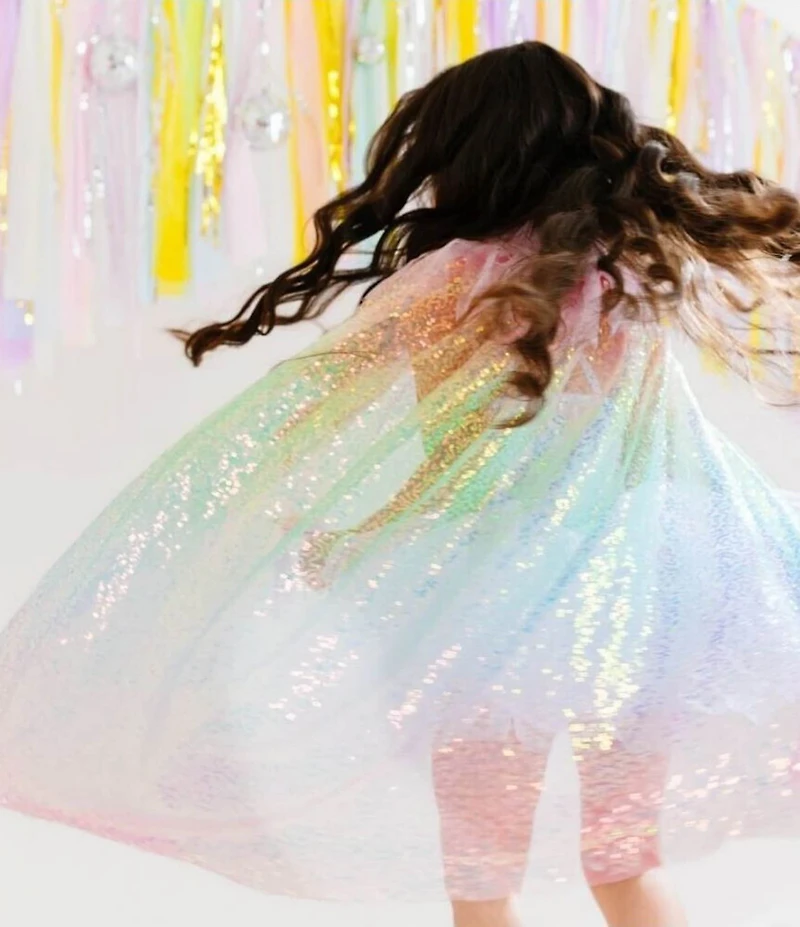 Sweet Wink Rainbow Sequin-Embellished Dress-Up Cape