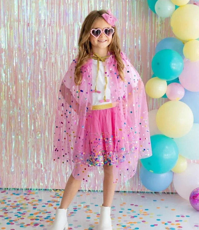 Sweet Wink Raspberry Confetti Dress-Up Cape