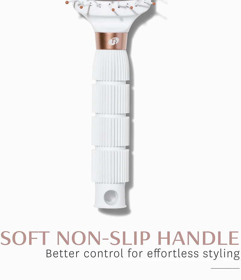 T3 Dry Vent Hair Brush with Heat Resistant Bristles for Fast Blow Drying