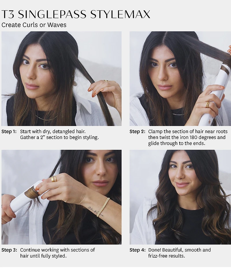 T3 SinglePass StyleMax Professional 1#double; Flat Iron with Automated Heat