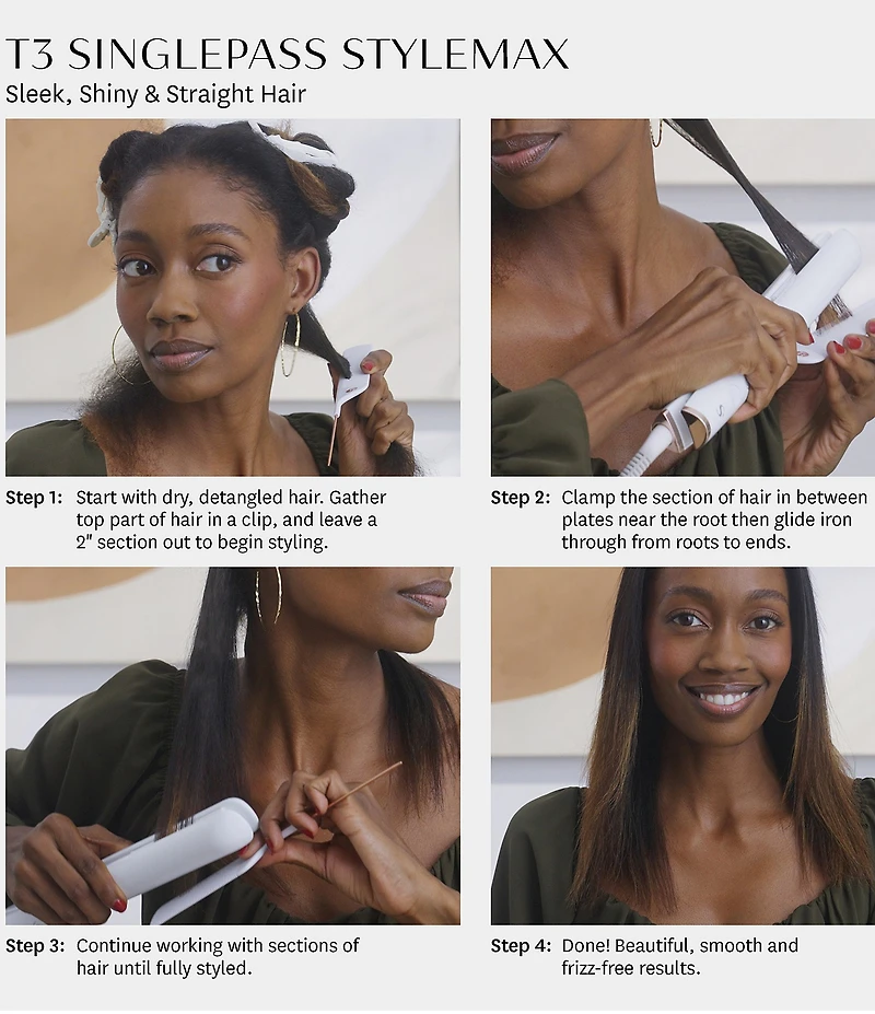 T3 SinglePass StyleMax Professional 1#double; Flat Iron with Automated Heat