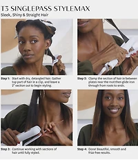 T3 SinglePass StyleMax Professional 1#double; Flat Iron with Automated Heat