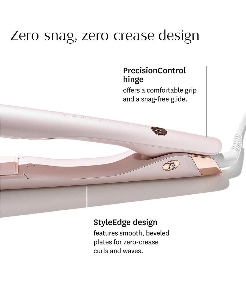 T3 SinglePass Smooth X 1#double; Professional Flat Iron with Extra-Long Plates for Straightening, Curling, and Waving
