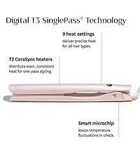 T3 SinglePass Smooth X 1#double; Professional Flat Iron with Extra-Long Plates for Straightening, Curling, and Waving