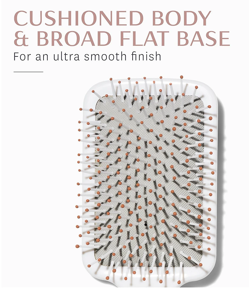 T3 Smooth Paddle Brush with Heat Resistant Bristles for Gentle Styling
