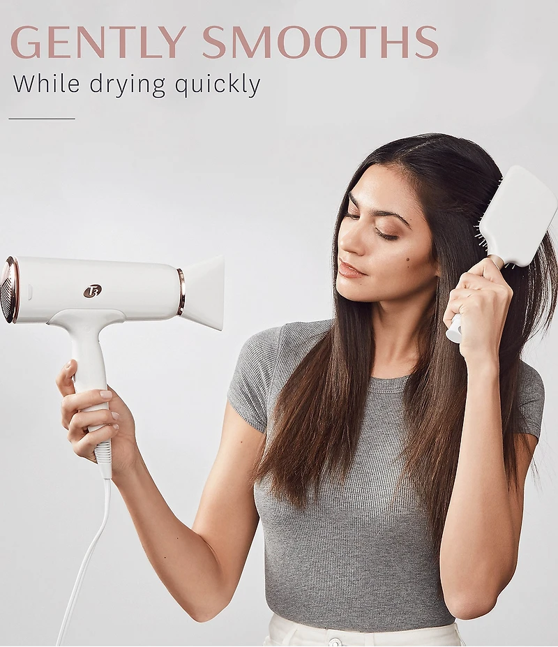 T3 Smooth Paddle Brush with Heat Resistant Bristles for Gentle Styling