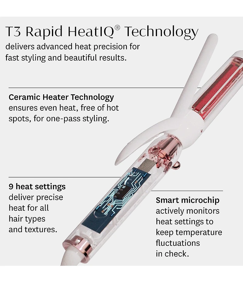 T3 Switch Kit Curl Trio Interchangeable Curling Iron with 3 Barrels
