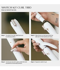 T3 Switch Kit Curl Trio Interchangeable Curling Iron with 3 Barrels