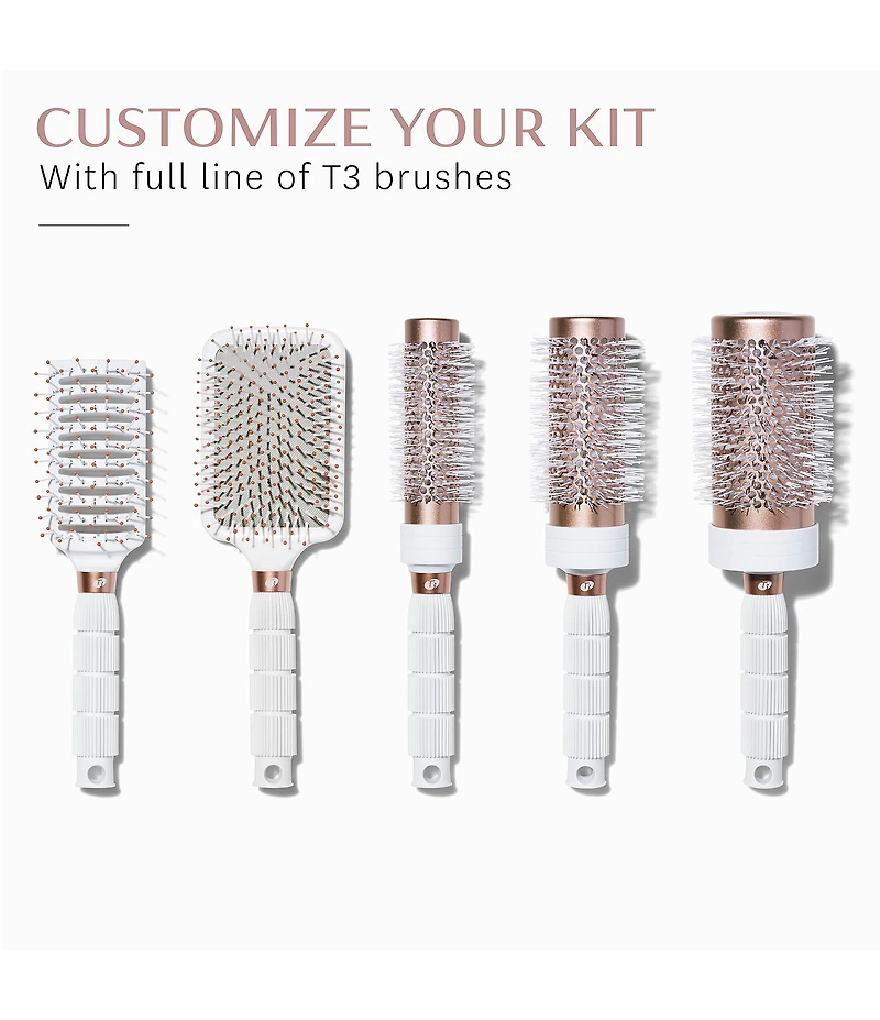 T3 Volume 2#double; Round Hair Brush with Ceramic-Coated Barrel