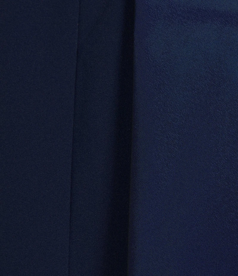 Tadashi Shoji Crepe Halter Mock Neck Taffeta Bow Sleeveless Gown