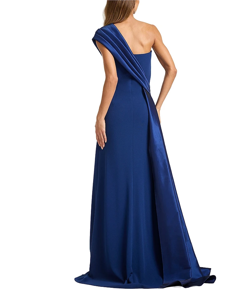 Tadashi Shoji One Shoulder Taffeta Crepe Gown