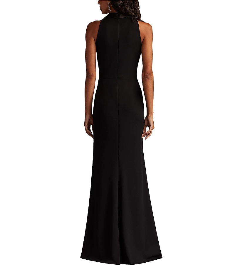 Tadashi Shoji Sleeveless Tuxedo Crepe Gown