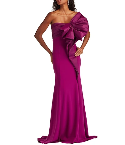 Tadashi Shoji Taffeta Bow Strapless Gown