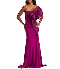 Tadashi Shoji Taffeta Bow Strapless Gown