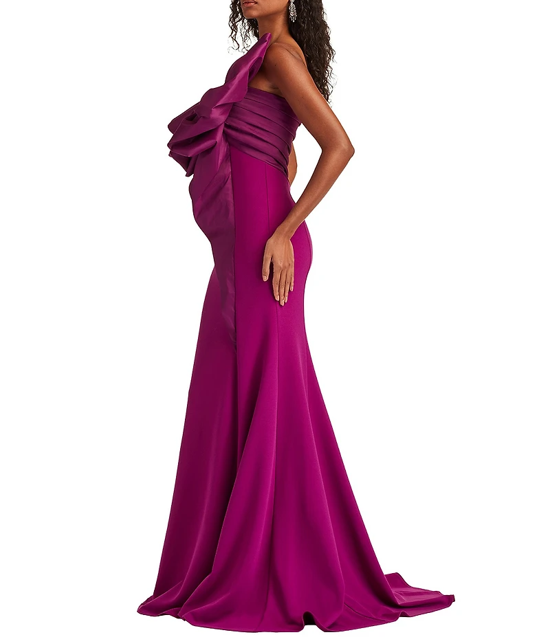 Tadashi Shoji Taffeta Bow Strapless Gown