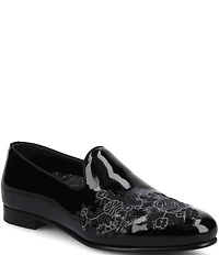 Taft Men's Estate Floral Embroidered Patent Leather Loafers