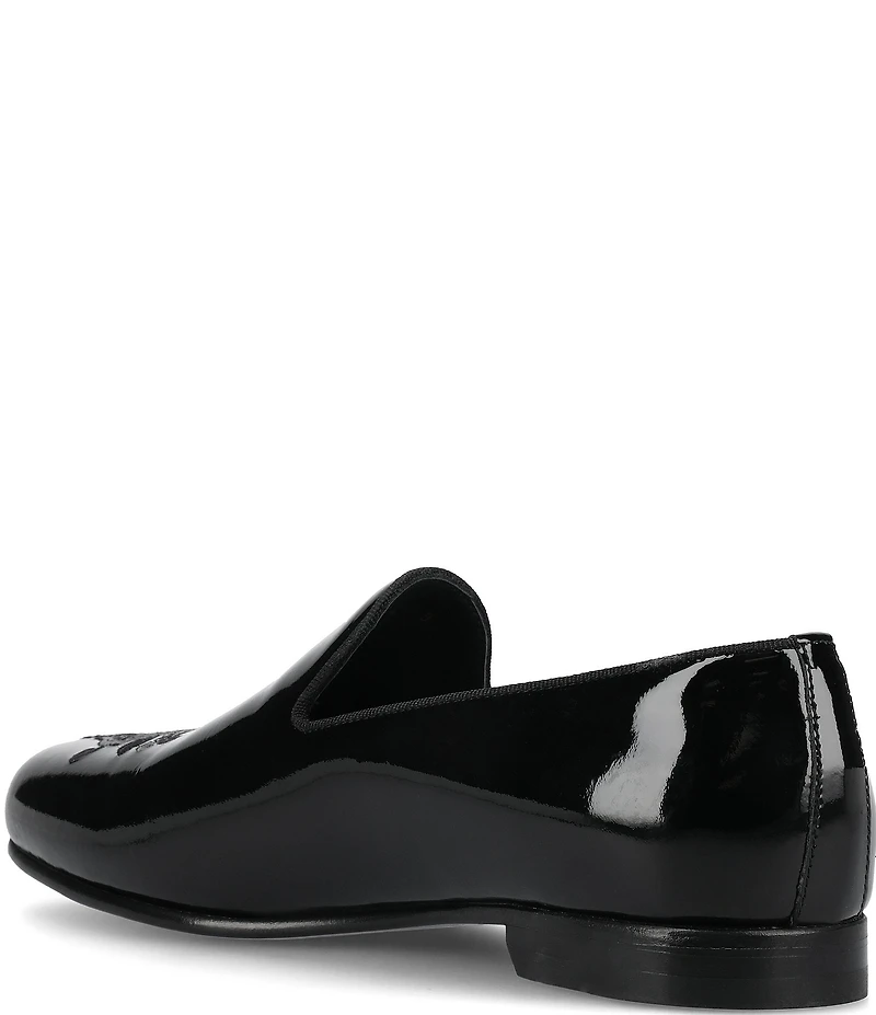Taft Men's Estate Floral Embroidered Patent Leather Loafers