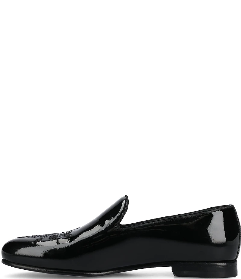 Taft Men's Estate Floral Embroidered Patent Leather Loafers