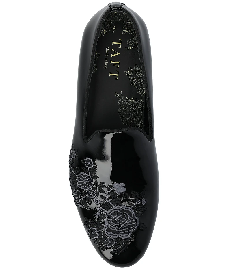 Taft Men's Estate Floral Embroidered Patent Leather Loafers
