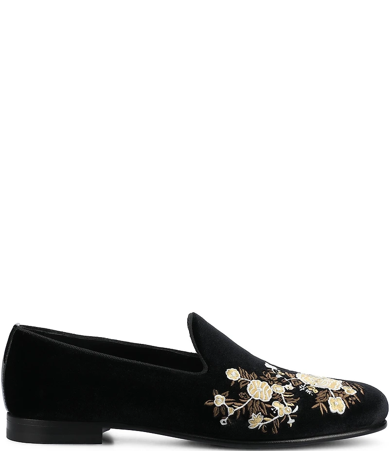 Taft Men's Estate Floral Embroidered Velvet Loafers