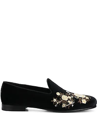 Taft Men's Estate Floral Embroidered Velvet Loafers
