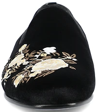 Taft Men's Estate Floral Embroidered Velvet Loafers