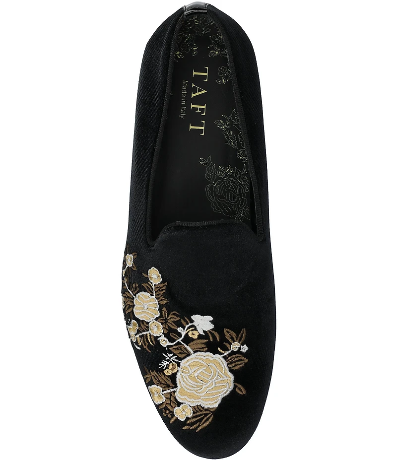 Taft Men's Estate Floral Embroidered Velvet Loafers