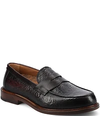 Taft Men's Jack Floral Embossed Leather Penny Loafers