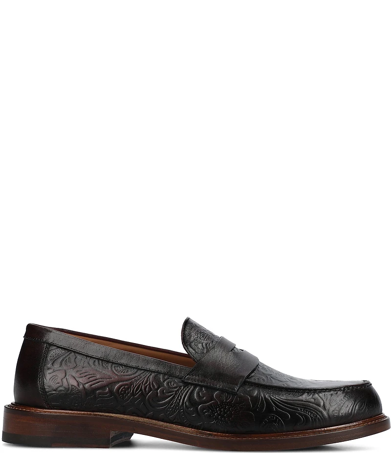 Taft Men's Jack Floral Embossed Leather Penny Loafers