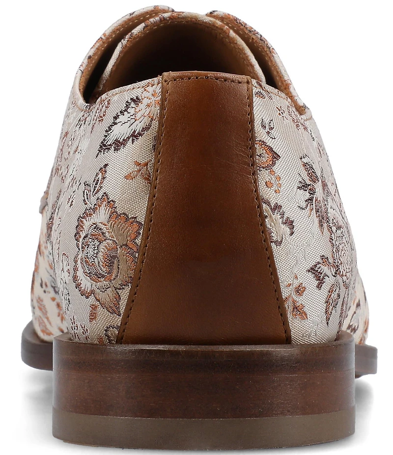 Taft Men's Jack Desert Floral Jacquard Leather Cap Toe Oxfords