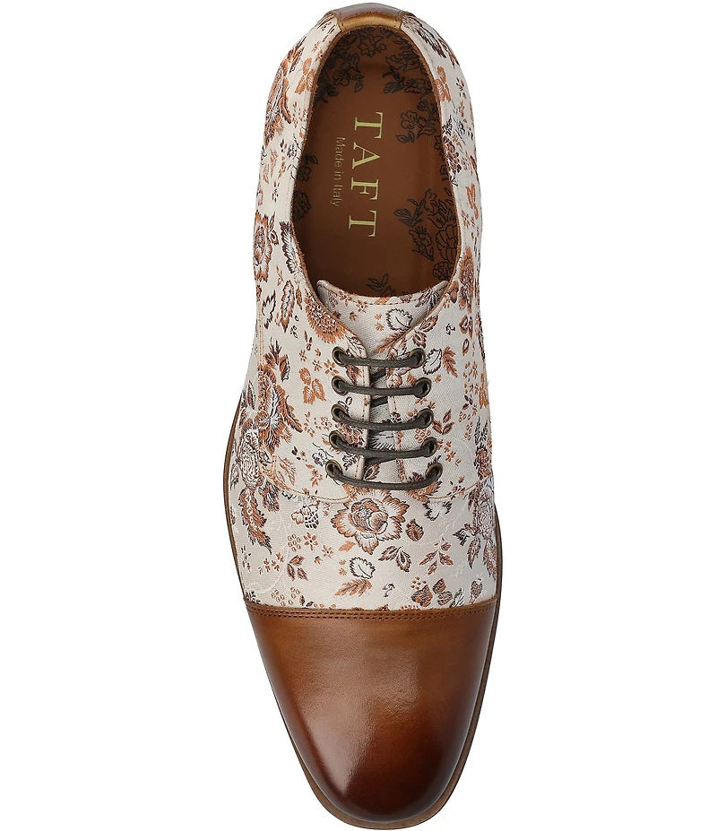 Taft Men's Jack Desert Floral Jacquard Leather Cap Toe Oxfords