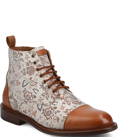 Taft Men's Jack Floral Jacquard Cap Toe Dress Boots