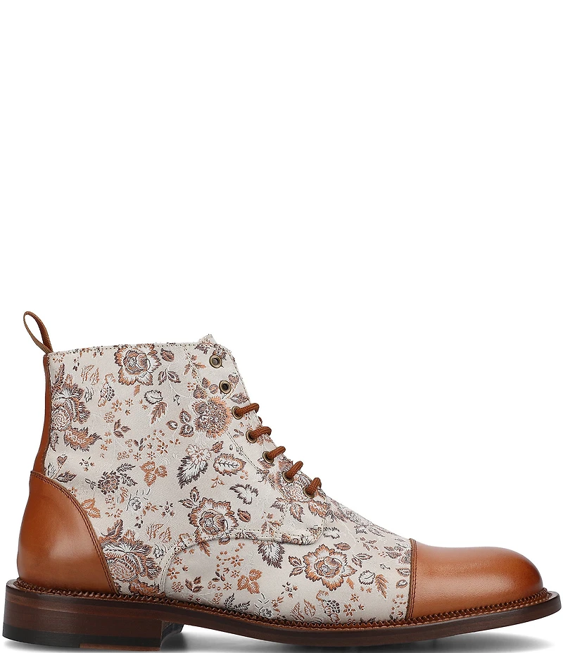 Taft Men's Jack Floral Jacquard Cap Toe Dress Boots