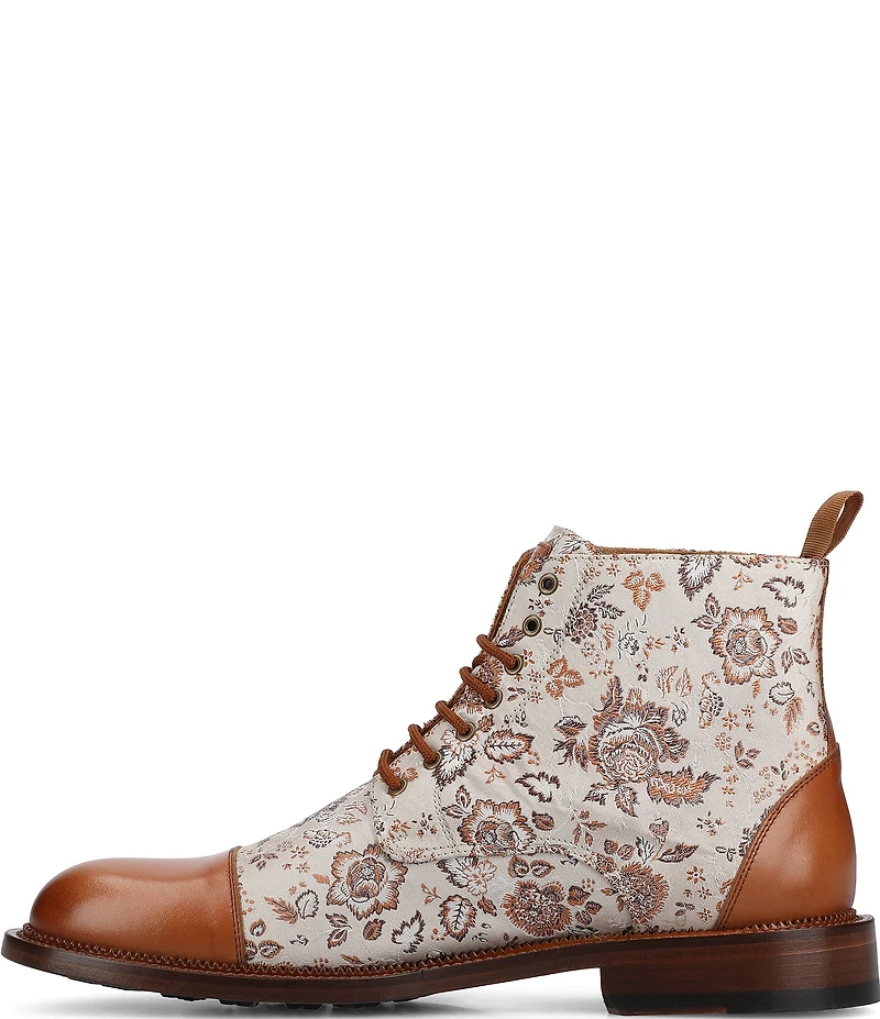 Taft Men's Jack Floral Jacquard Cap Toe Dress Boots